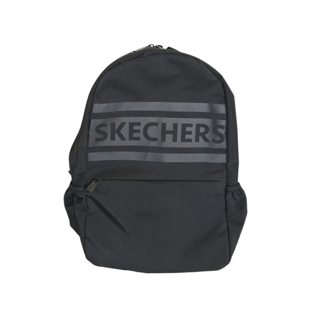 Skechers Black Logo Backpack Unisex Casual School Travel Bag